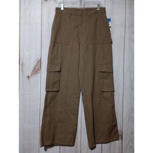 Abound Pants‎ Ladies 29 Tan Khakis Cargo Pocket Wide Leg